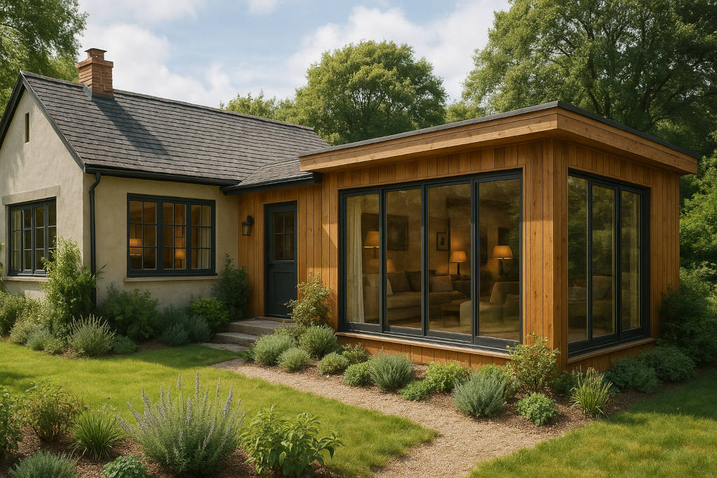 Extension maison véranda bois